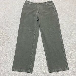Vtg Woolrich Corduroy Pants Men’s 36x32 Green Straight Flat Front Wide Wale Y2K
